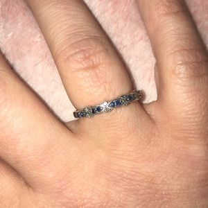 Diamond and sapphire ring